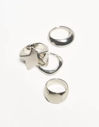 Paquete de 3 anillos Silver