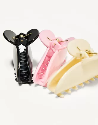Paquete de 3 pinzas para el cabello Black