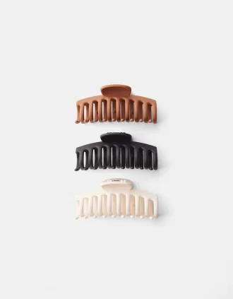 Paquete de 3 pinzas para el cabello Black