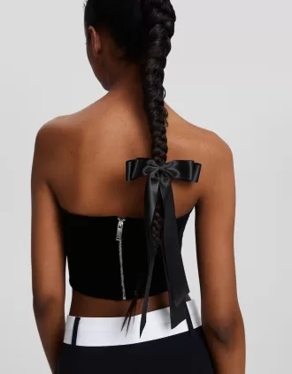 Pasador para el pelo satinado con lazo Black