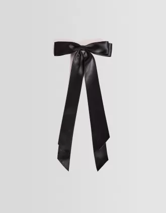 Pasador para el pelo satinado con lazo Black