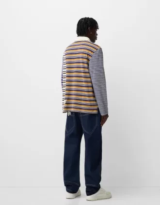 Polo manga larga rayas Navy