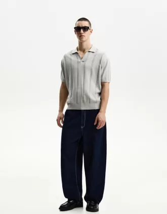 Polo textura manga corta Light blue