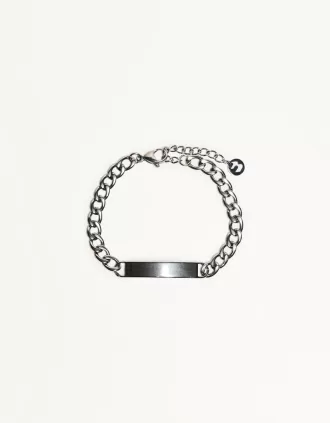 Pulsera de acero con placa. Silver