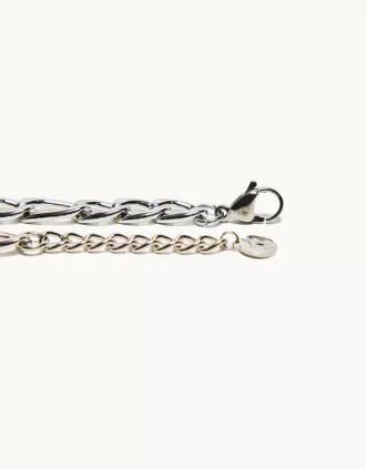 Pulsera de eslabones de cadena de acero Silver