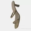 Sandalias de tacón kitty con doble tira KHAKI