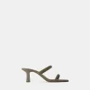 Sandalias de tacón kitty con doble tira KHAKI