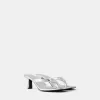 Sandalias metalizadas con tacón gatito SILVER