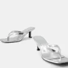 Sandalias metalizadas con tacón gatito SILVER