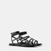 Sandalias planas con detalle de anilla. BLACK