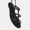 Sandalias planas con detalle de anilla. BLACK