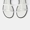 Sandalias planas con detalle de anilla. WHITE