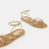 Sandalias planas con tira metalizada Gold Sandalias planas con tira metalizada Gold