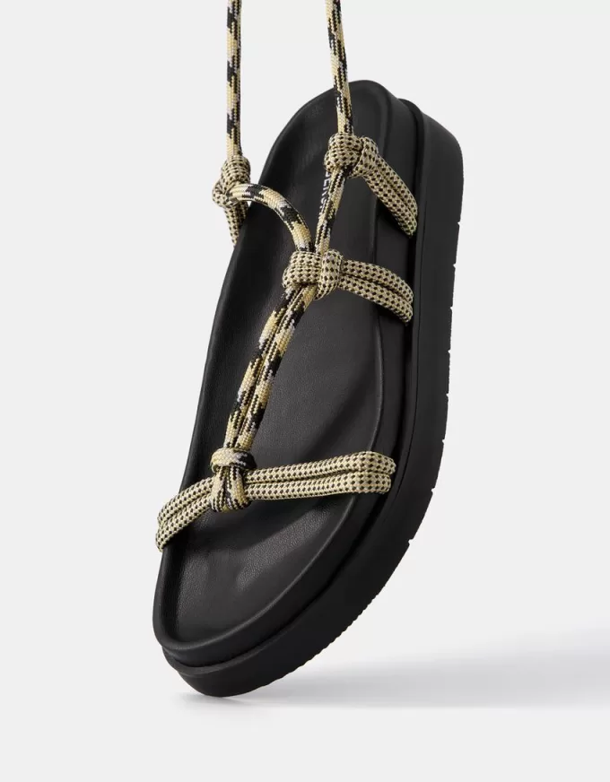 Sandalias planas de cuerda Multicolored