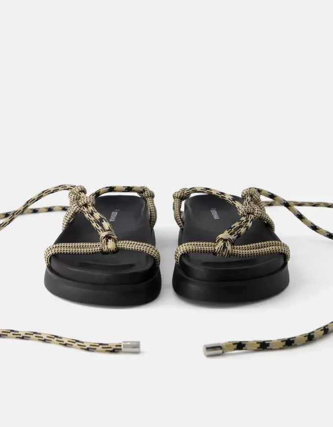 Sandalias planas de cuerda Multicolored