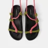 Sandalias planas de cuerda Multicolored Sandalias planas de cuerda Multicolored