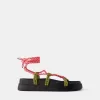 Sandalias planas de cuerda Multicolored Sandalias planas de cuerda Multicolored