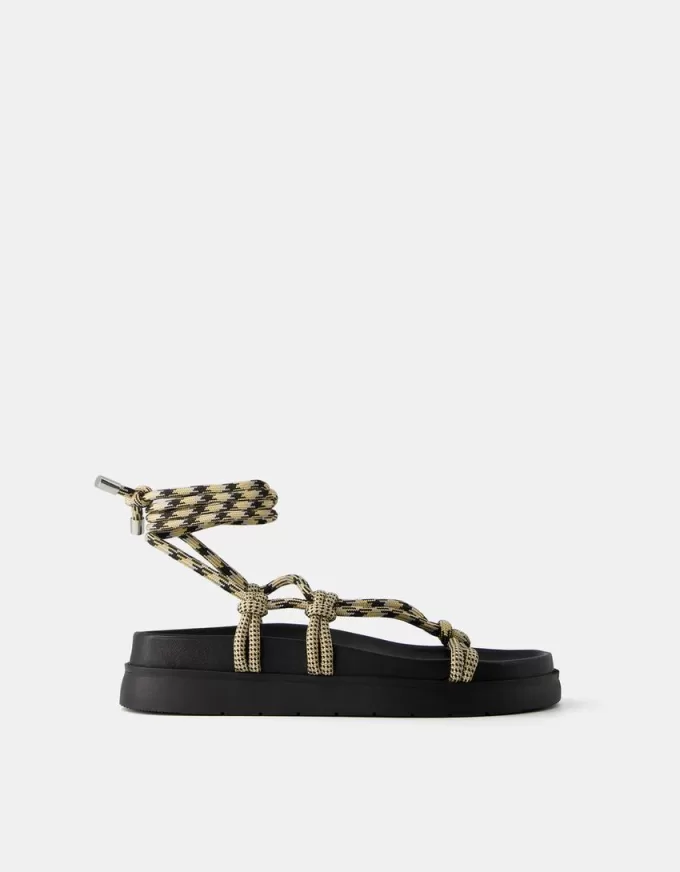 Sandalias planas de cuerda Multicolored