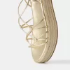 Sandalias planas de yute atadas Gold Sandalias planas de yute atadas Gold