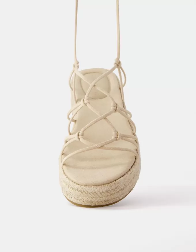 Sandalias planas de yute atadas SAND