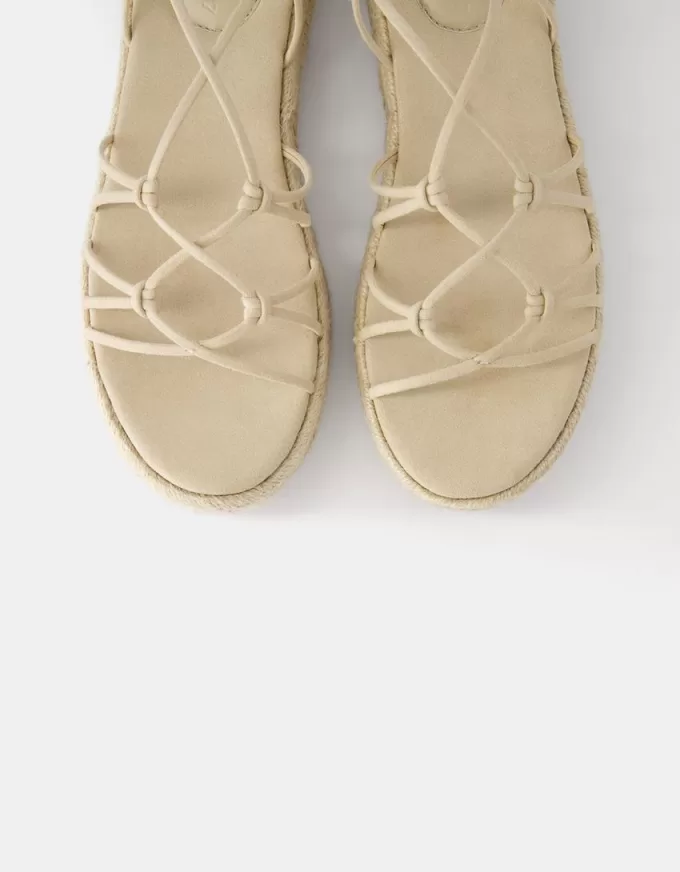 Sandalias planas de yute atadas SAND