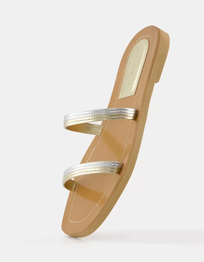 Sandalias planas multitiras Multicolored