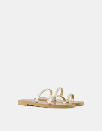 Sandalias planas multitiras Multicolored