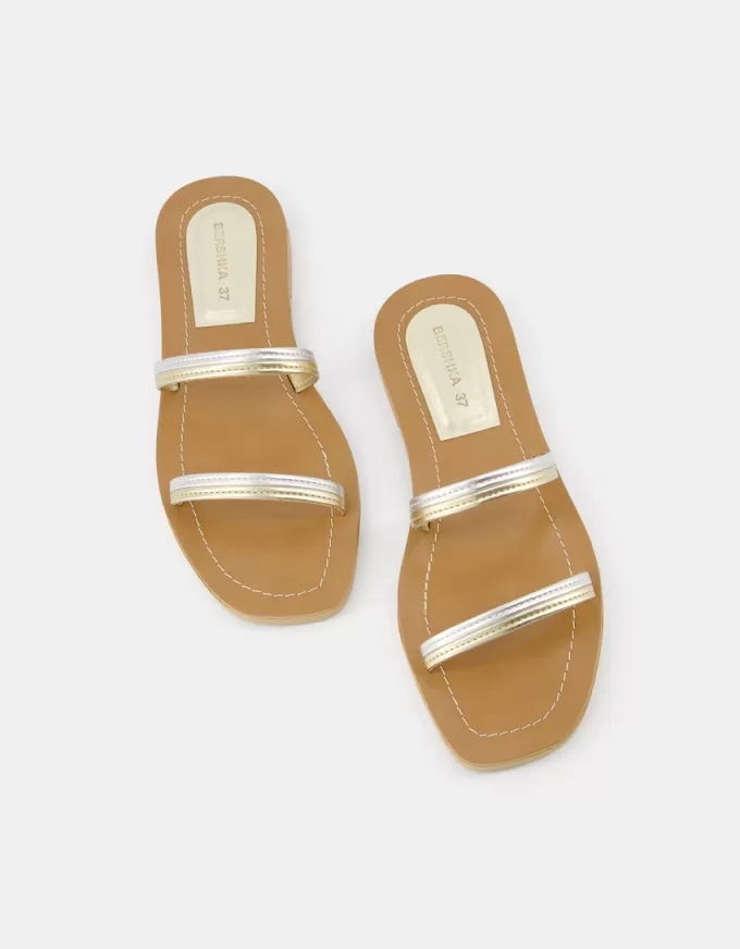 Sandalias planas multitiras Multicolored