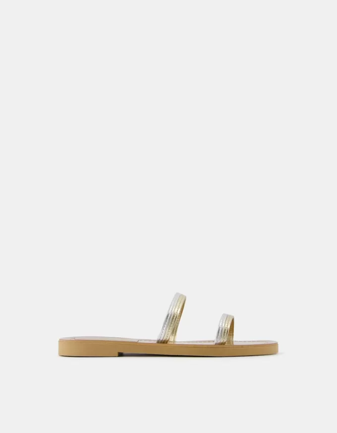 Sandalias planas multitiras Multicolored