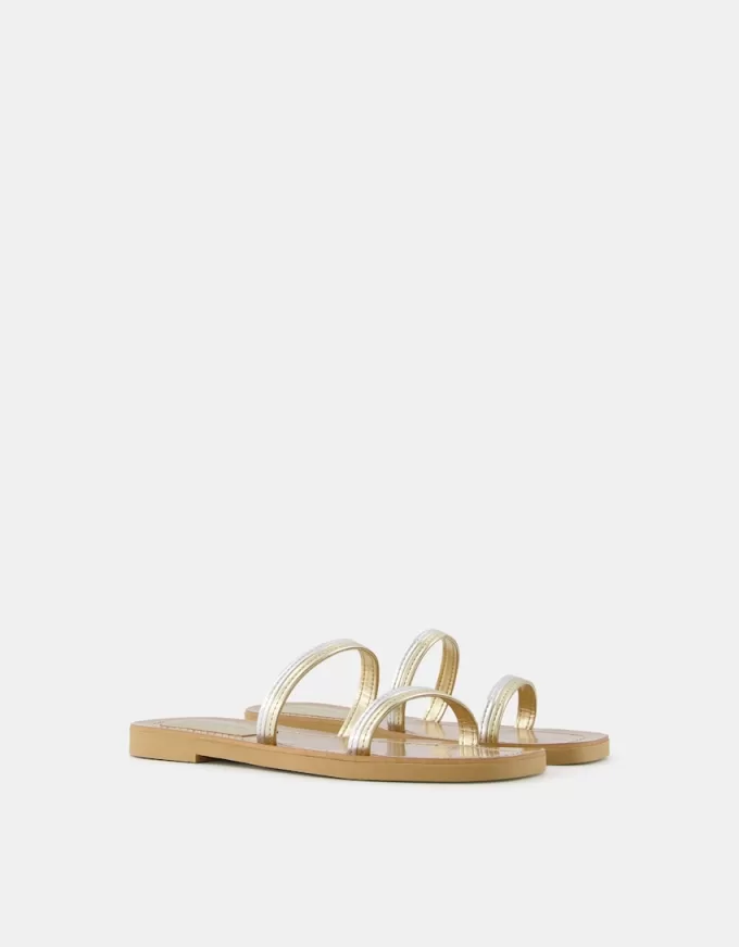 Sandalias planas multitiras Multicolored