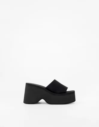 Sandalias tipo mule con plataforma BLACK