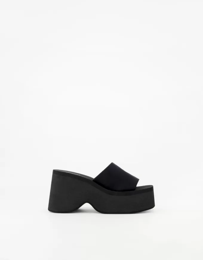 Sandalias tipo mule con plataforma BLACK