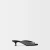 Sandalias tipo mule de tacón con detalles de strass BLACK