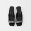 Sandalias tipo mule de tacón con detalles de strass BLACK Sandalias tipo mule de tacón con detalles de strass BLACK