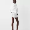 Shorts con detalle de cinturilla elástica Cream