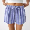 Shorts con detalle de cinturilla elástica Light blue