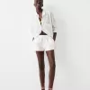 Shorts con detalle de cinturilla elástica Cream