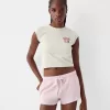Shorts de punto gofrado Pink