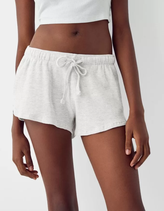 Shorts de punto gofrado Grey