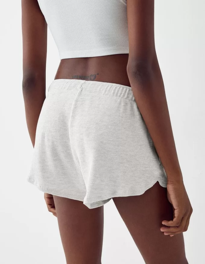 Shorts de punto gofrado Grey