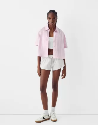 Shorts de punto gofrado Grey