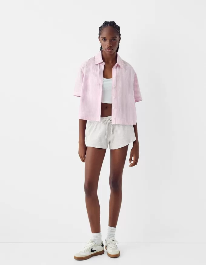Shorts de punto gofrado Grey