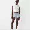 Shorts vaqueros con pedrería Light blue