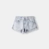 Shorts vaqueros con pedrería Light blue
