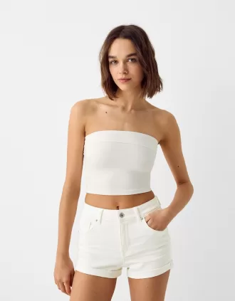 Shorts vaqueros con vuelta White