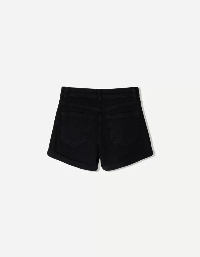 Shorts vaqueros con vuelta Black