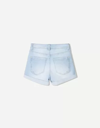 Shorts vaqueros con vuelta Light blue