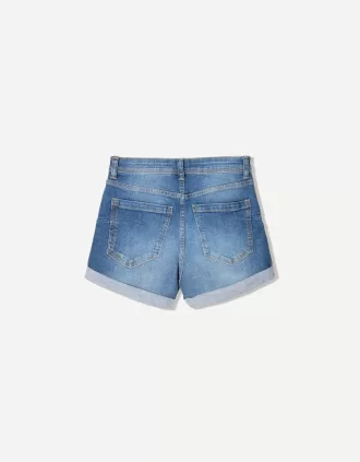 Shorts vaqueros con vuelta Light blue