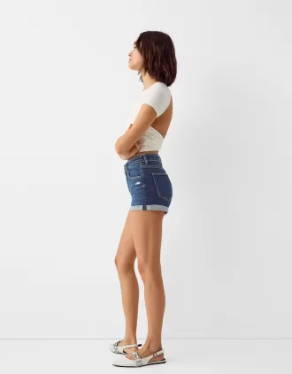 Shorts vaqueros con vuelta Blue