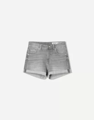 Shorts vaqueros con vuelta Grey
